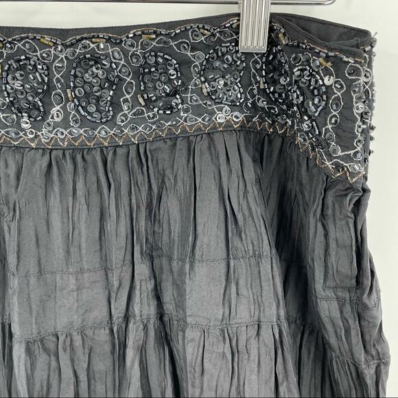 BCBGMaxAzria Silk Broomstick Skirt Womens M Boho Chic Festival Coquette - Picture 6 of 8